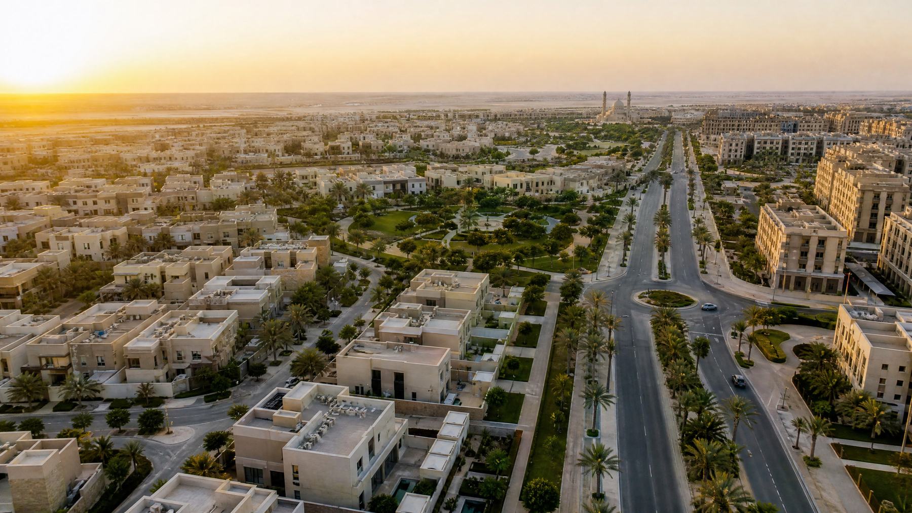 Aerial view of a development scheme